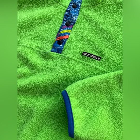 Vintage 80’s 90’s neon green fleece pullover - Picture 6 of 9